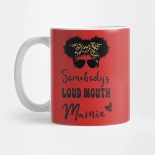 Perfect Afro Somebodys Loud Mouth Mamie, Leopard Bandana Sunglasses Mug